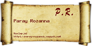 Paray Rozanna névjegykártya